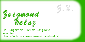 zsigmond welsz business card